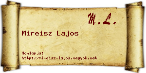 Mireisz Lajos névjegykártya